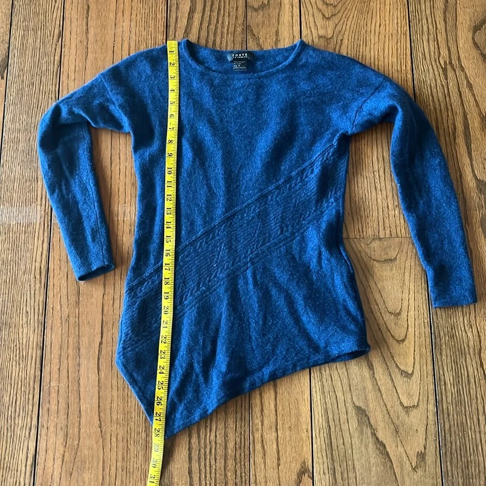 Forte Cashmere Deep Blue Navy Asymmetrical Sweater